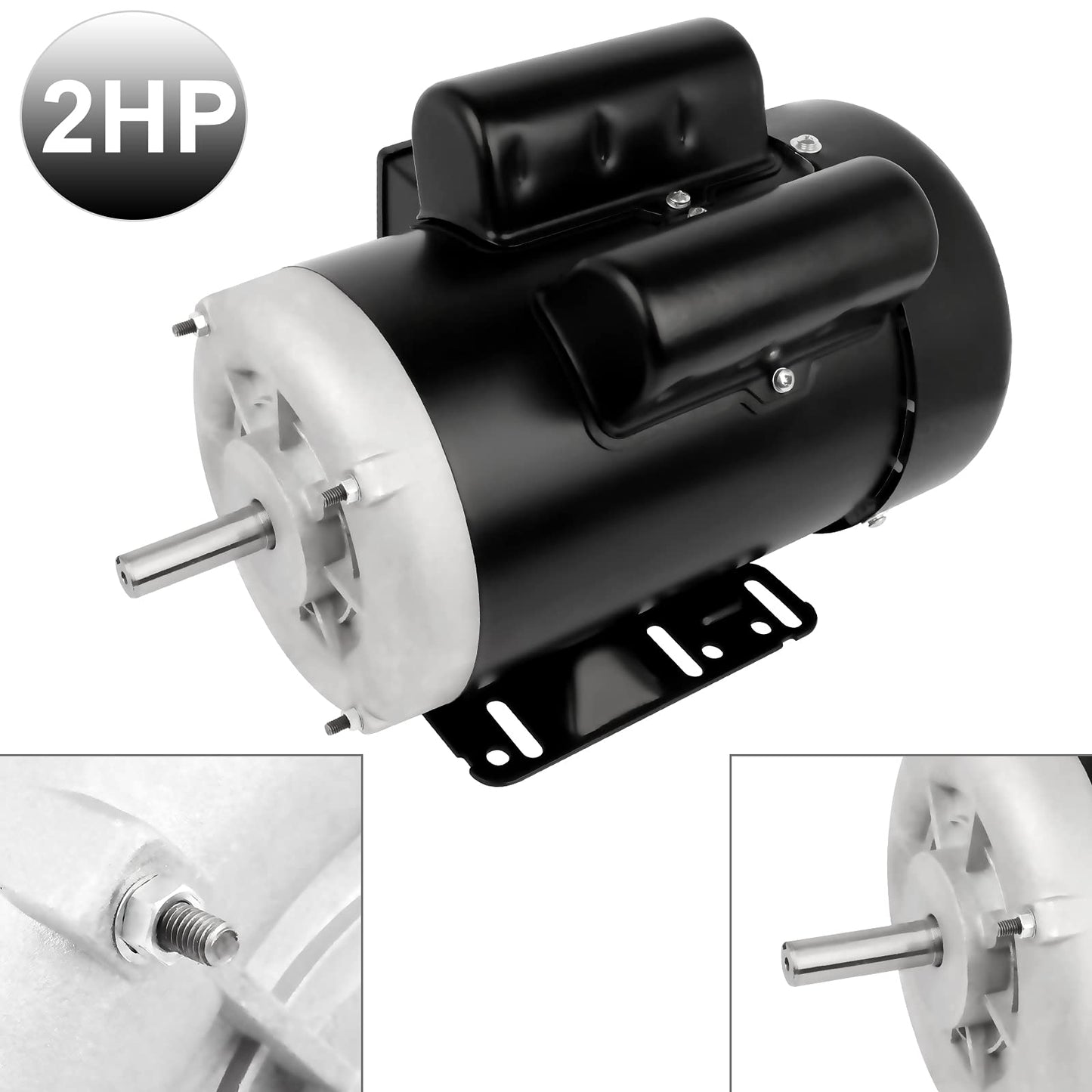 2 HP Electric Motor Farm Duty Single Phase Motor 3450RPM 56 Frame 5/8" Shaft 115/230V TEFC CW/CCW