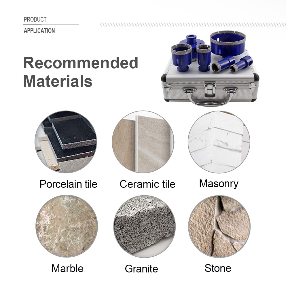SHDIATOOL Diamond Core Drill Bits 6 Inch for Porcelain Ceramic Tile Marble Brick Vacuum Brazed Hole Saw