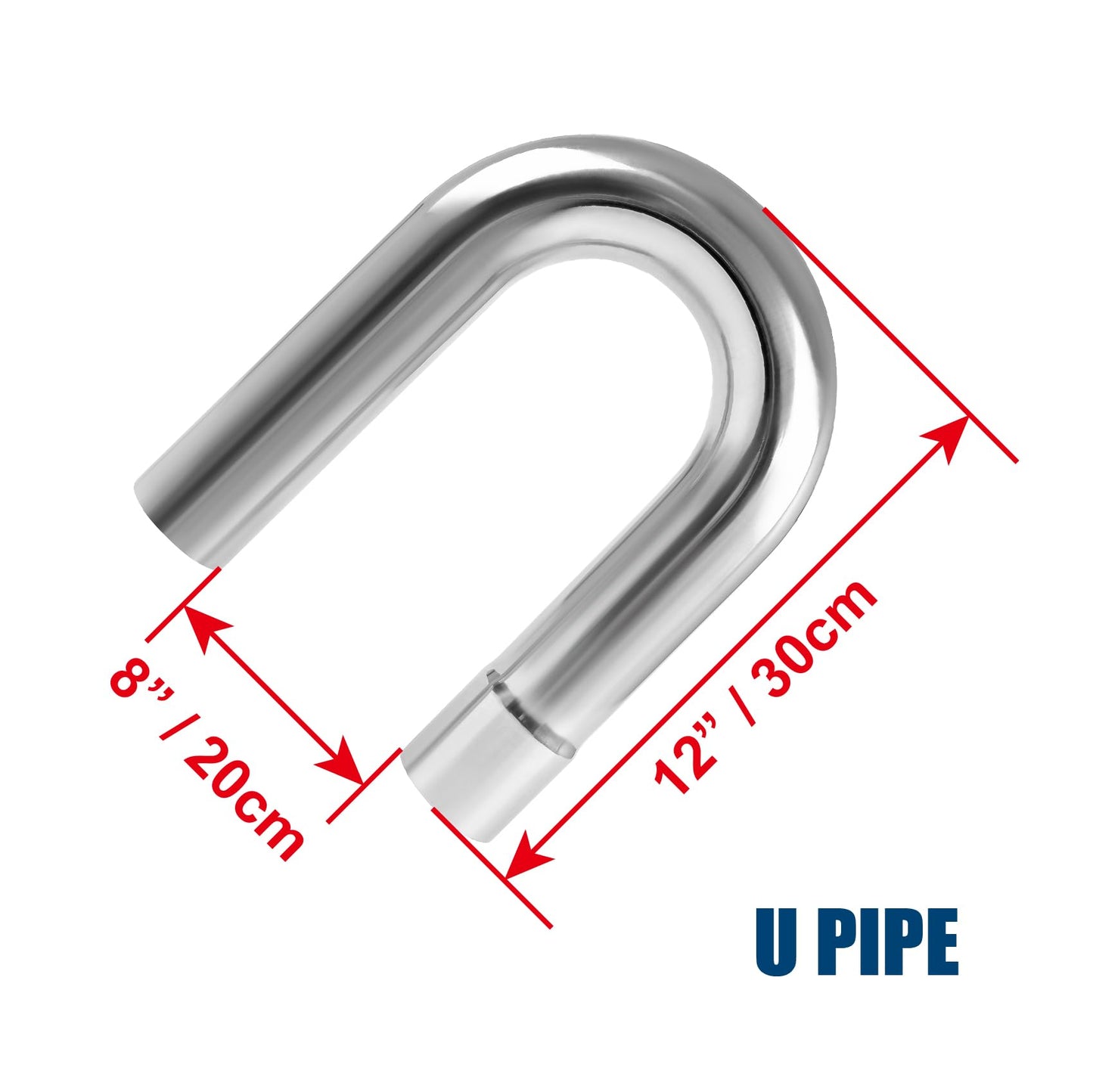 DOCAS 3 Inch Stainless Steel Exhaust Pipe Kit Tubing Mandrel Bends Pipes Straight & U-Bend Kit, Universal Fit DIY Custom Exhaust Tubing - 8 PCS