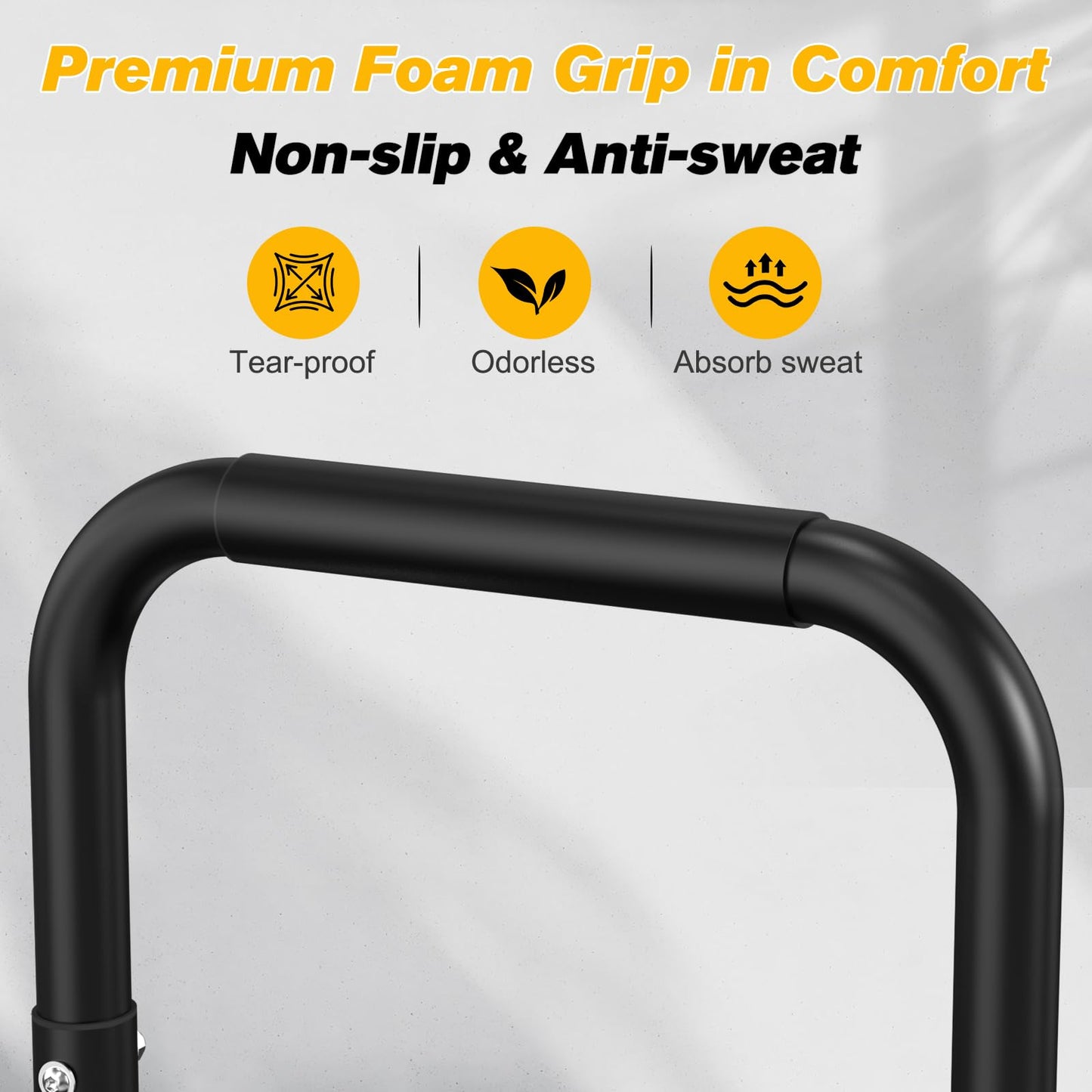 RELIFE REBUILD YOUR LIFE Push Up Bar,14in High Steel Parallettes Bars,Dip Station Strength Training At Home Gym Workout.Calisthenics Parallel for L-Sit, Full Planche & Dips, Gymnastics.(Black-03)
