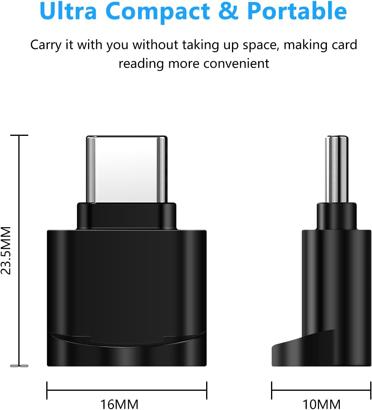 Seminer TF Card Reader, Micro SD Card Reader, Type C TF Memory Card Reader Adapter with USB C to USB Adapter Compatible