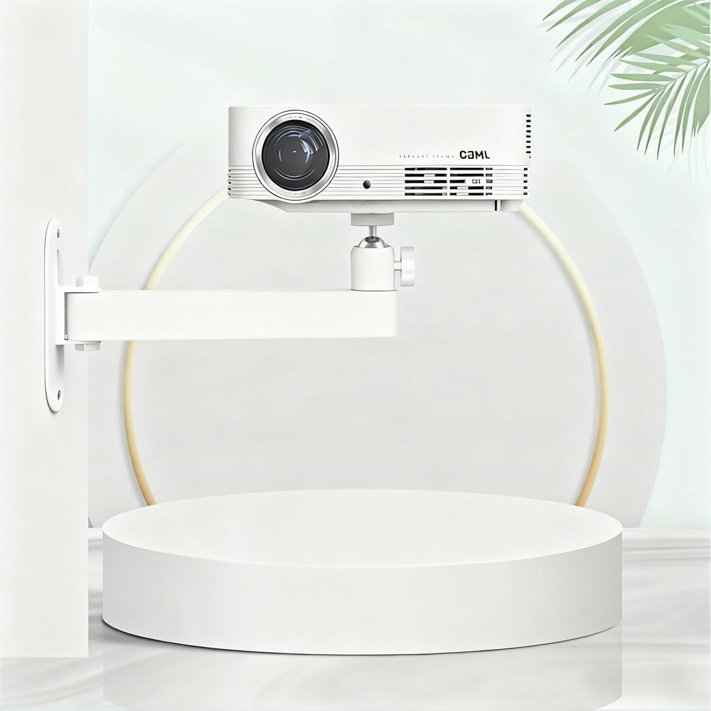 FINXRoll 1/4" 8.46in Foldable Universal Projector & CCTV Camera Wall/Ceiling Mount Bracket (White) - Screw, Adjustable