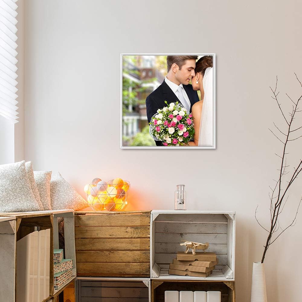 wall26 Framed Canvas Wall Art - Custom Home Decor for Living Room & Bedroom | 16"x16", White Frame