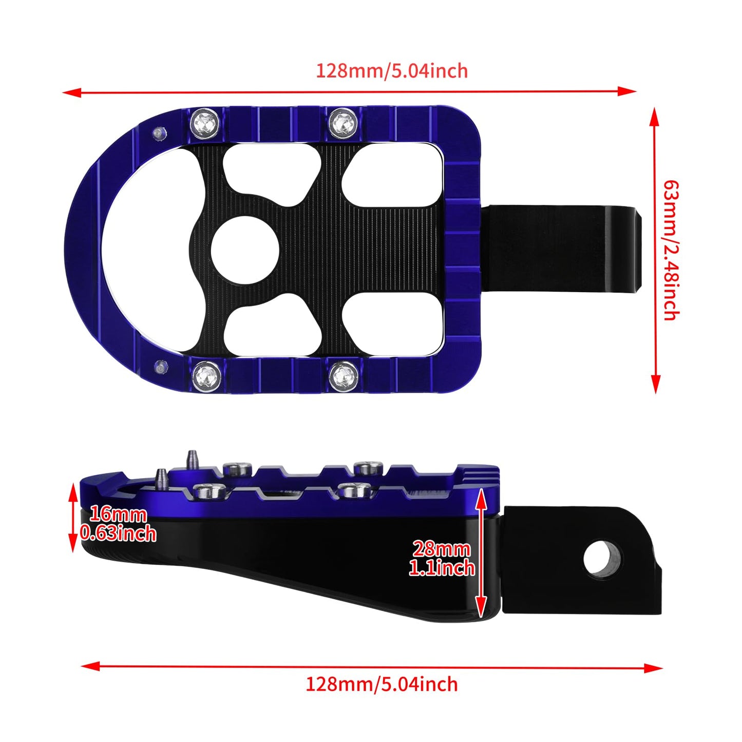 HDBUBALUS Foot Pegs Passenger Footpegs Foot Rest Pedal Fit for Harley Softail 2018-Later LiveWire 2020-Later Fat Boy Street Bob Low Rider Breakout (Blue)