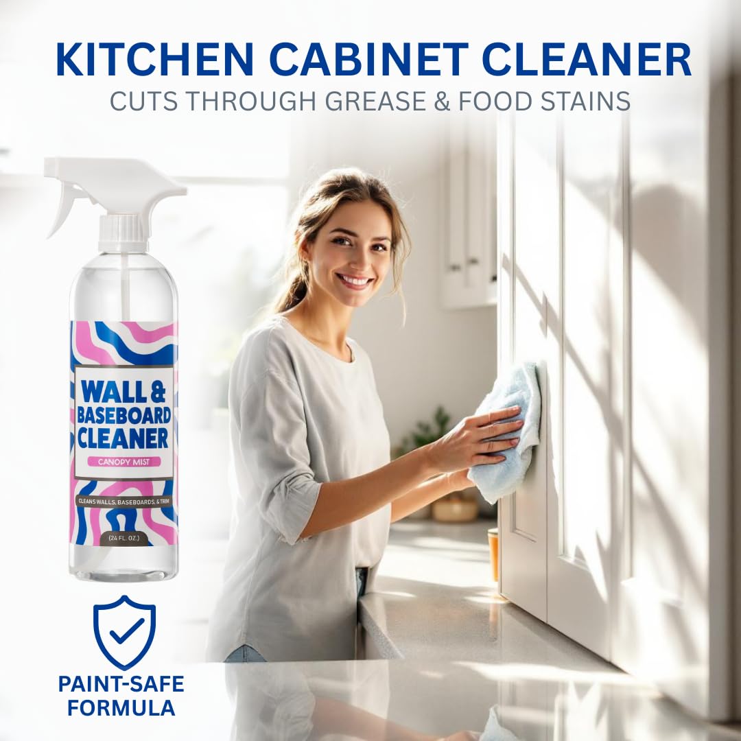 812 Wall & Baseboard Cleaner Spray – Safely Cleans Painted Walls, Baseboards, Kitchen Cabinets, Doors & More | Family & Pet Friendly | Made in America | 24oz.