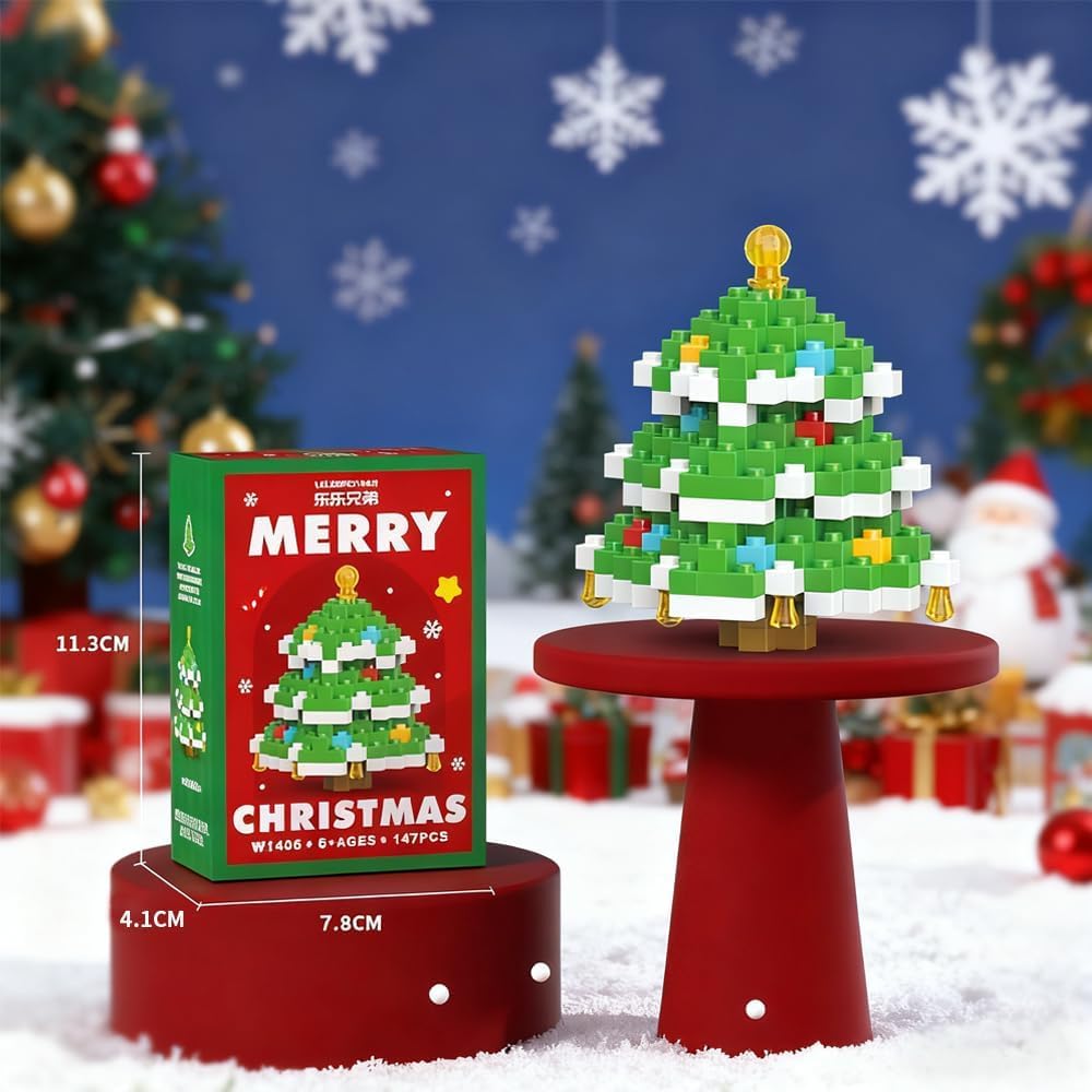 Skiennix Christmas Tree Figurines - Adorable Holiday Decor for Festive Celebrations