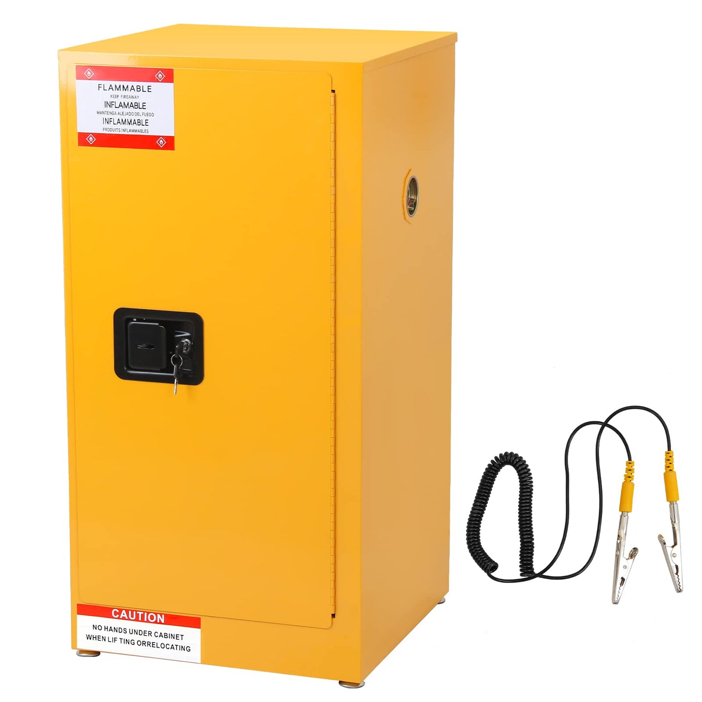 Migoda Flammable Storage Cabinet Galvanized Steel,18x18x35 Flammable Safety Cabinet,Explosion Proof Cabinet for Commercial Industrial and Home Use, Yellow