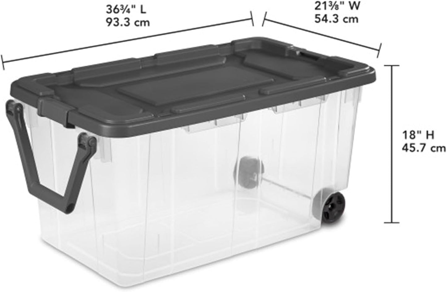 Sterilite Modular Stacker Box - Durable Clear Plastic Storage Bins with Latching Lids | 4-Pack, 160 Quart