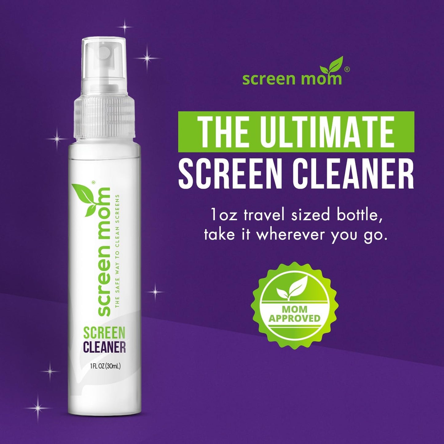 Screen Mom 3-Pack (3x1oz) Screen Cleaner Spray and Microfiber Cloths by -Screen Cleaner Spray and Wipe for TV