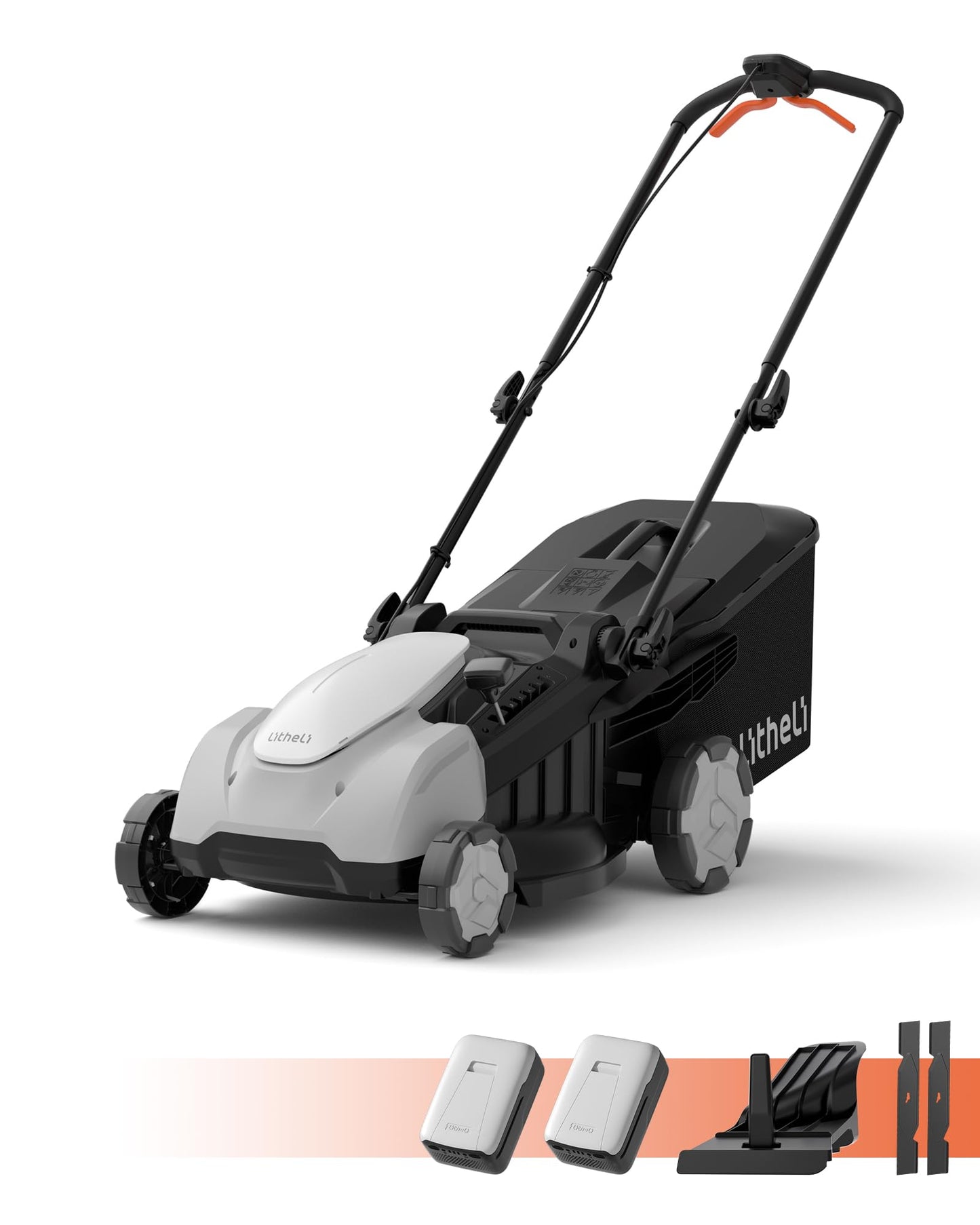 Litheli 18-inch 40V Brushless Lawn Mower for Garden Yards, Lightweight Cordless Lawn Mower Battery Powered with 6-Position Height Adjustment, 2x5.0Ah Battery Included