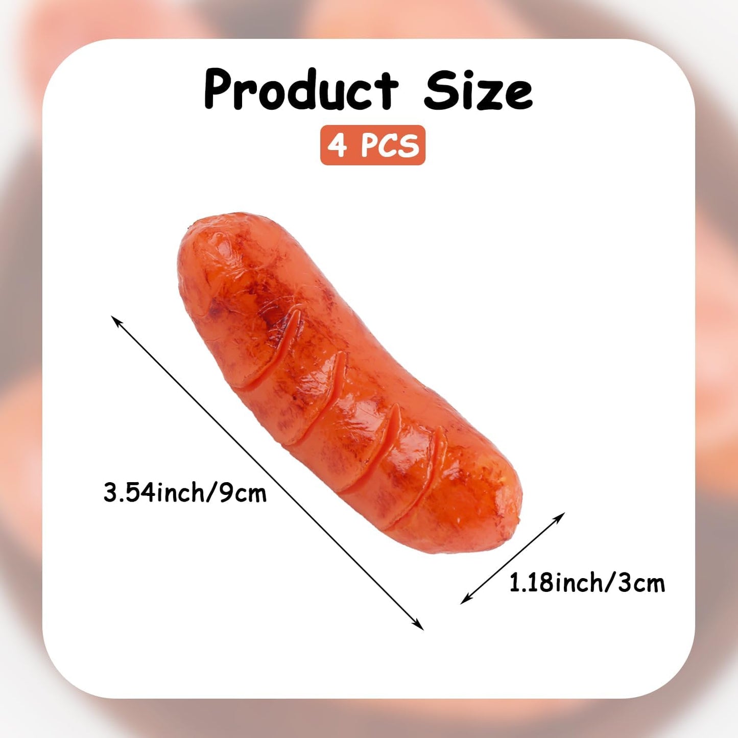 Set 4 of Lifelike Artificial Hot Dog Props - Perfect for Kitchen Decor & Photography