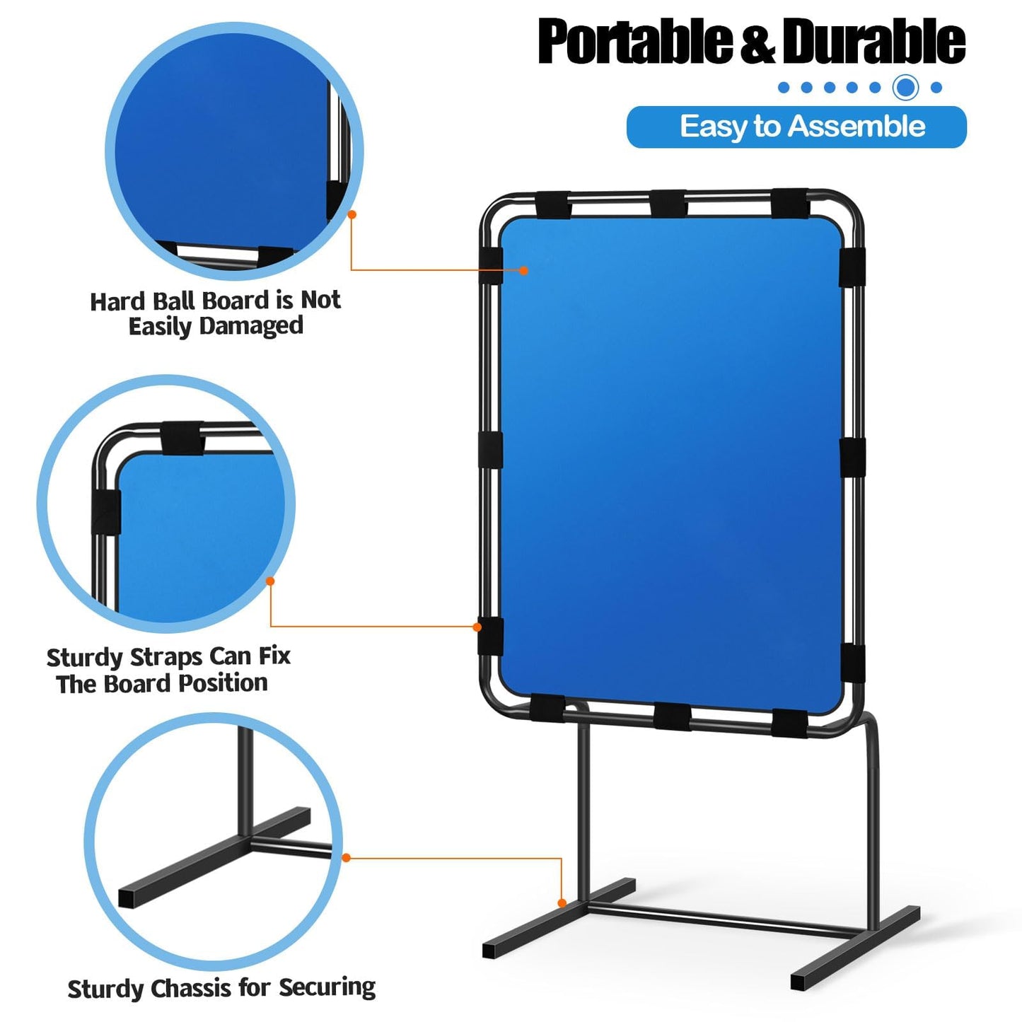 Baseball Strike Zone Target for Plastic Balls, Pitching Training Strike Zone, Height Adjustable, Ideal for Balls Training, Suitable for Indoors & Outdoors Various Occasions, Blue