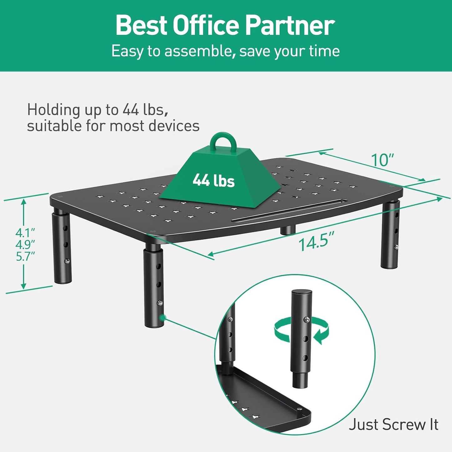 2 Pack 3 2 Zimilar Monitor Stands, Height Adjustable Riser for Laptop, Printer, iMac, PC, Premium Metal Stand