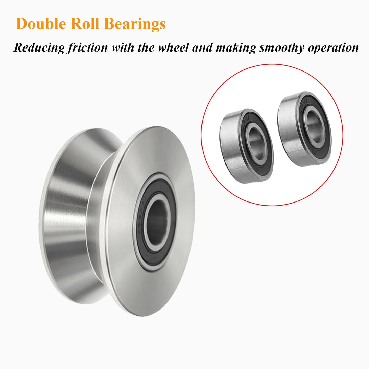 Sliding Gate Wheel Stainless Steel V Groove Wheel Heavy Duty Conveyor Rollers Industrial Caster Ball Bearing Pulley Rolling Gate Hardware Kit for Garage Door Machinery