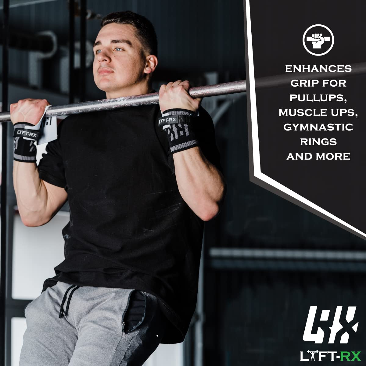 LYFT-RX Carbon Fiber Hand Grips for Weightlifting, Cross Training, Pullup, Muscle Ups - No Hole Fingerless Grip, Gymnastics Fit, Men/Women Lift Gloves, Protects Palms & Enhances Grip, Chalk, Small