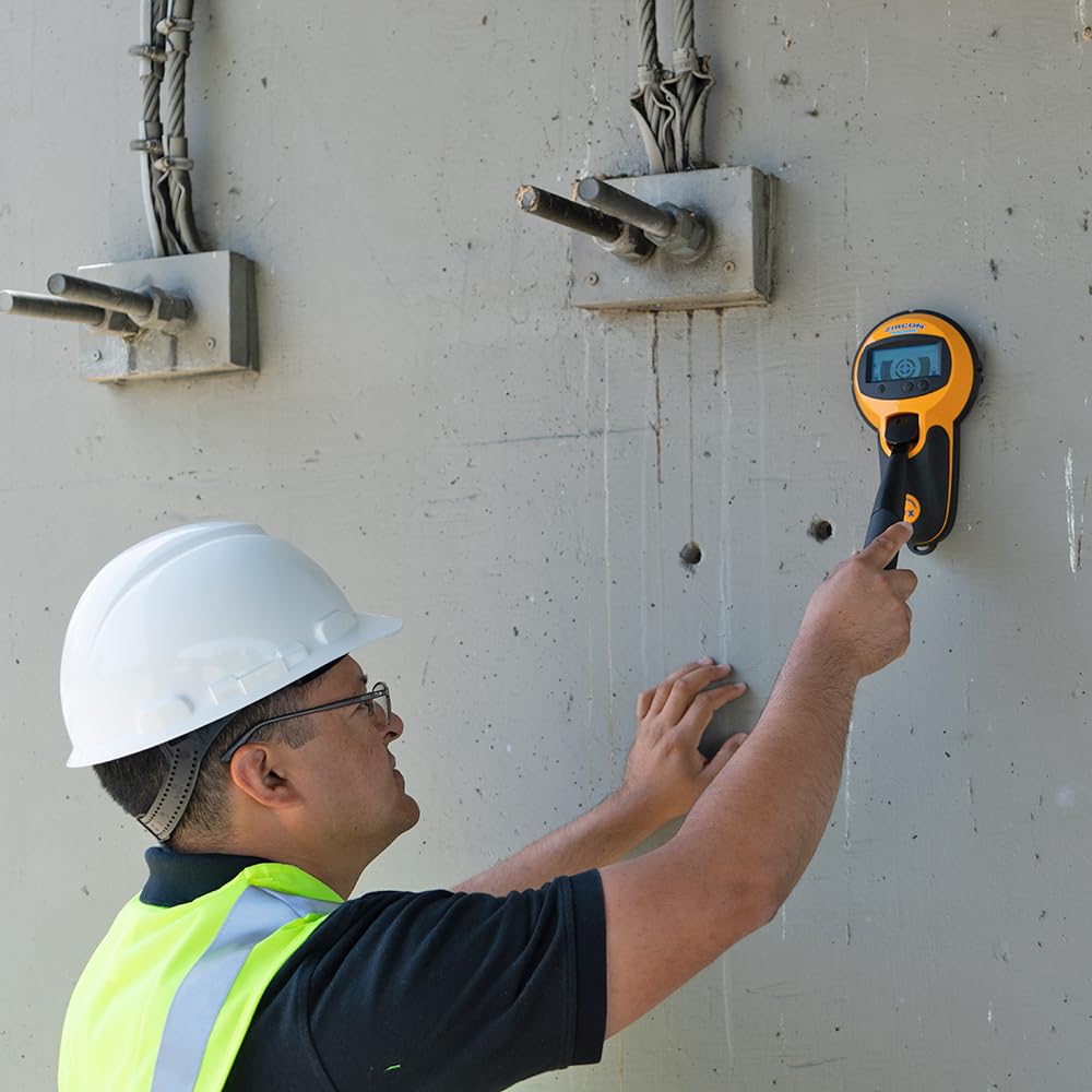 Zircon MetalliScanner MT X Electronic Metal Locator – Rebar & Metal Detector for Concrete – DeepScan up to 4 in – Industrial Grade LCD Metal Scanner for Drilling, Construction & Inspection