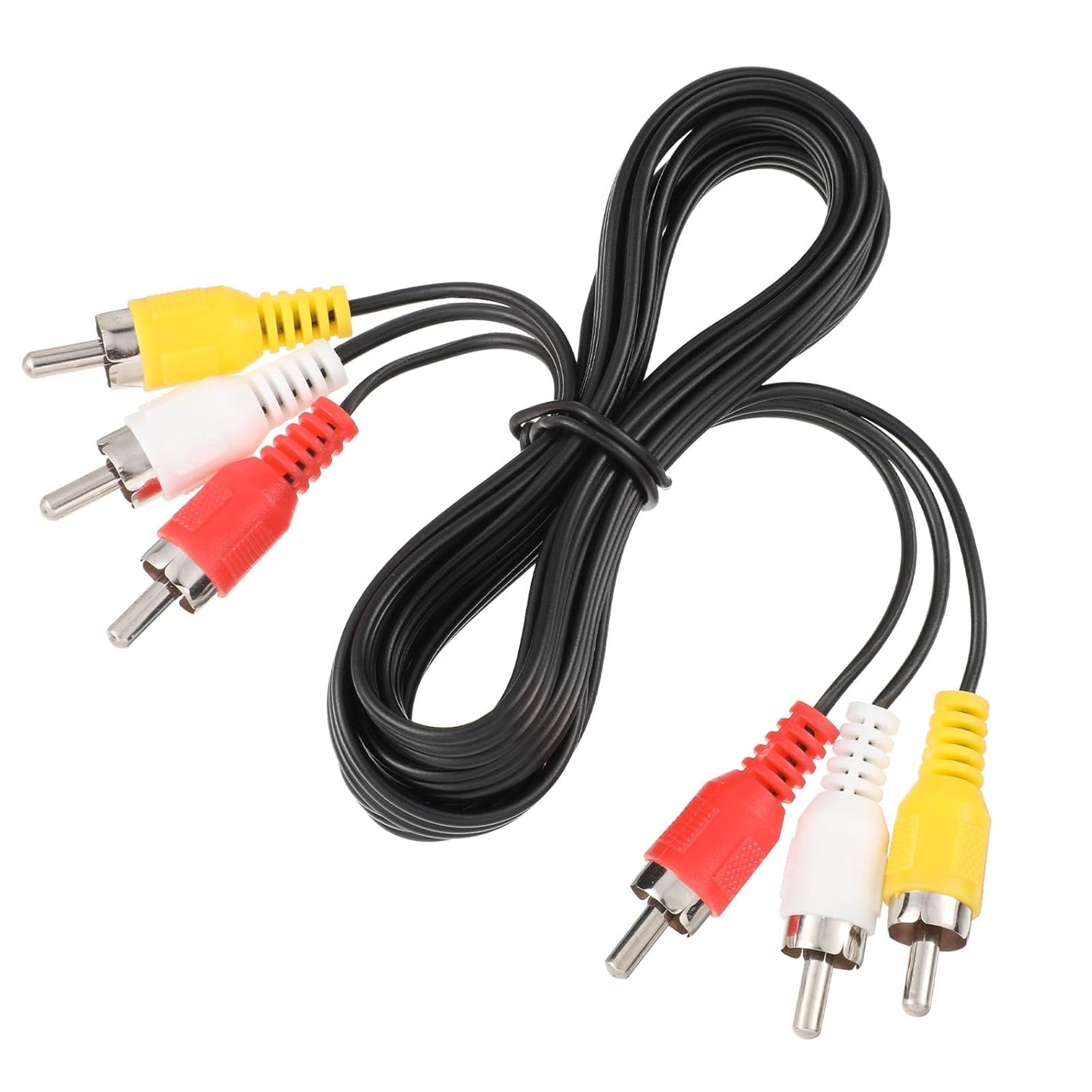 FdcLixuvol 5FT 3 3 RCA Audio Video Composite Cable, AV Cable Red/White/Yellow Male to Male for TV, DVD, VCR, Projector