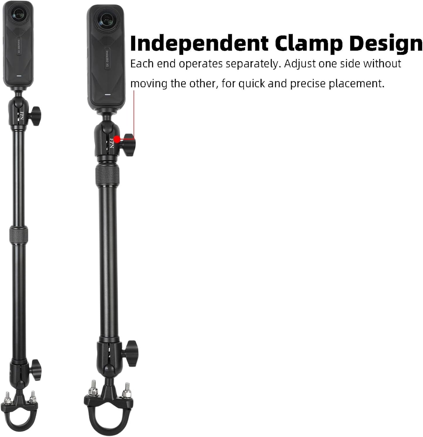 FPN 11.5 17 Inch, 1" 25mm All-Aluminum Extension Double Socket Arm, Adjustable Telescopic Mounting Arm to Compatible