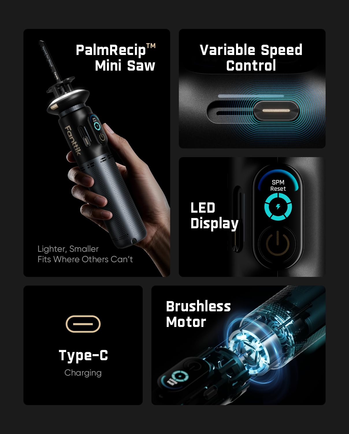 Fanttik F2 Master Mini Cordless Rotary Tool Kit & Fanttik R11 Pro Brushless Cordless Mini Reciprocating Saw