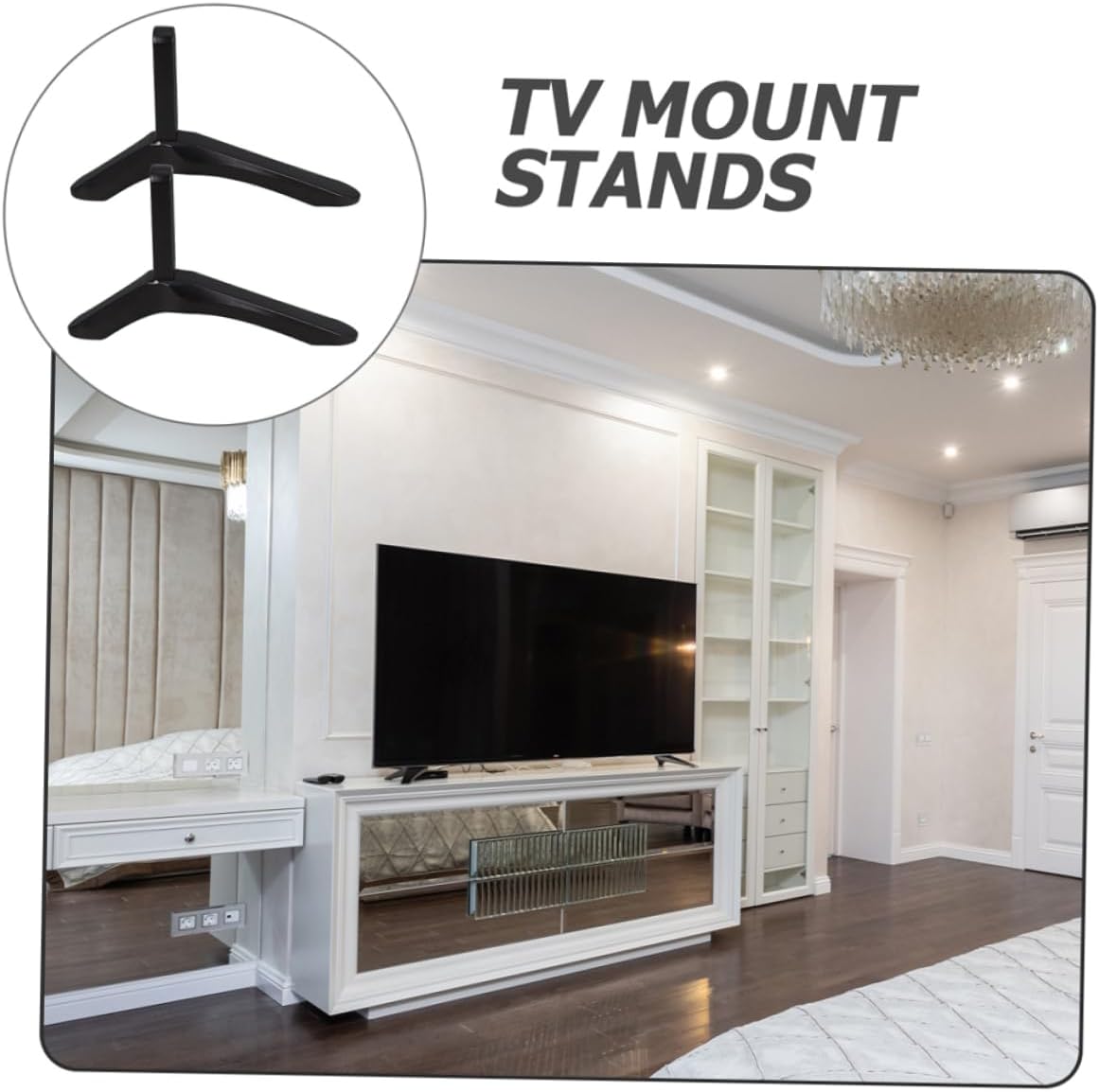 Cabilock 1 Pair Tv Stand for Bedroom No-Drill Tv Desktop Mount Stand Stable Base Tabletop Universal Heavy Duty Bracket