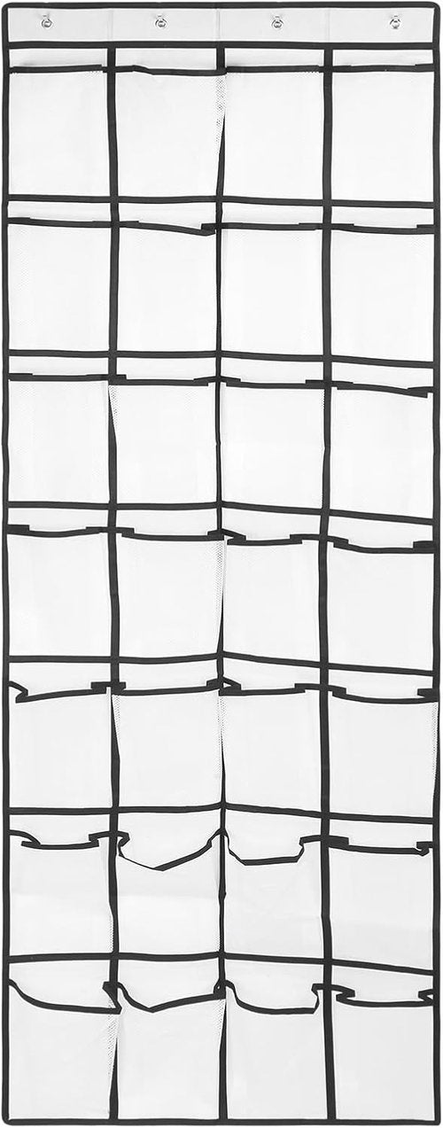 GOMAJI Large Capacity Over the Door Shoe Organizer - 28 Pockets with 4 Metal Hooks for Easy Storage