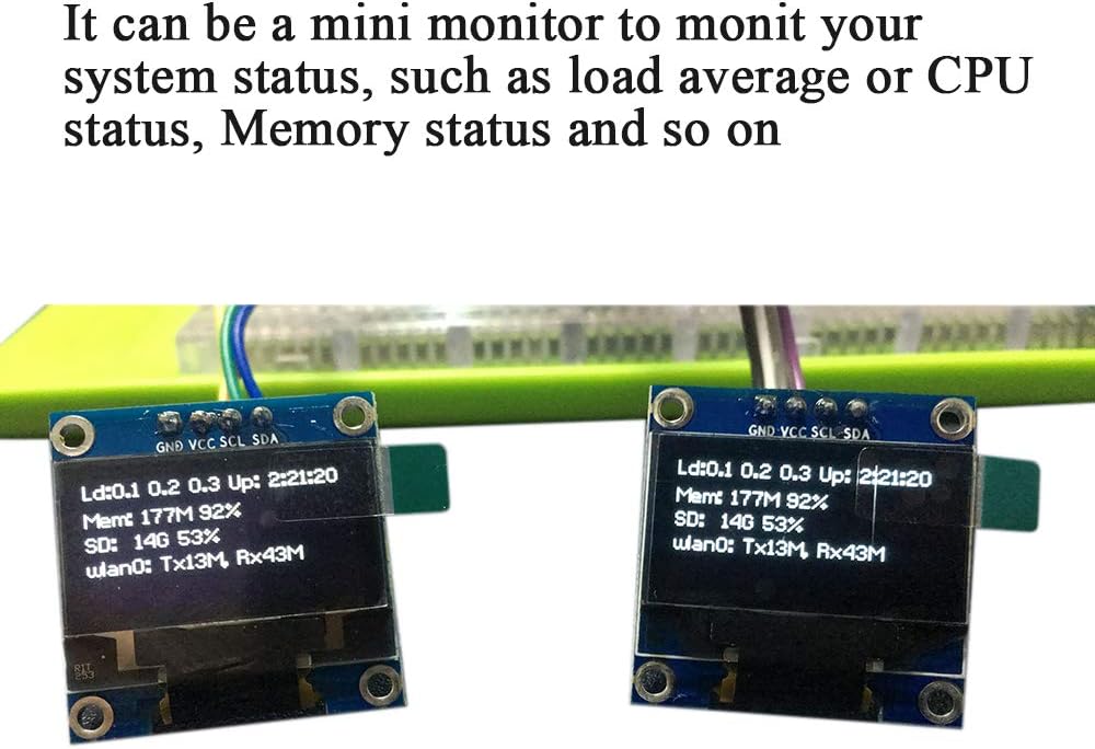 GeeekPi 5PCS 0.96 Inch 12864 128x64 OLED Module White Driver IIC Serial Display Board Module for Arduino, Raspberry