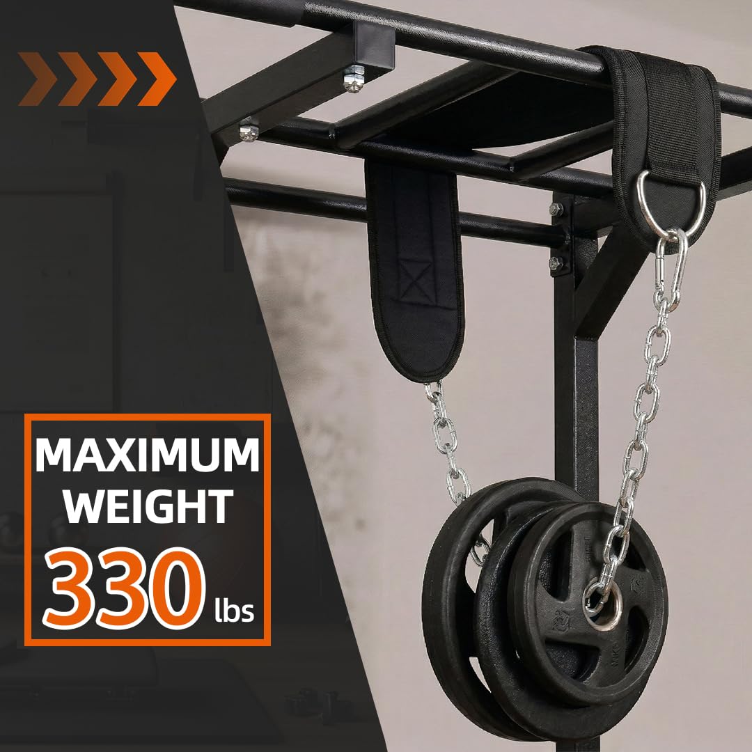 Dip Belt with Chain for Weight Lifting, Weighted Pull Up Belt for High-Intensity Training like Squats, Deadlifts, Pull-Ups, Powerlifting, and Bodybuilding, Comfortable Waist Support for Men & Women