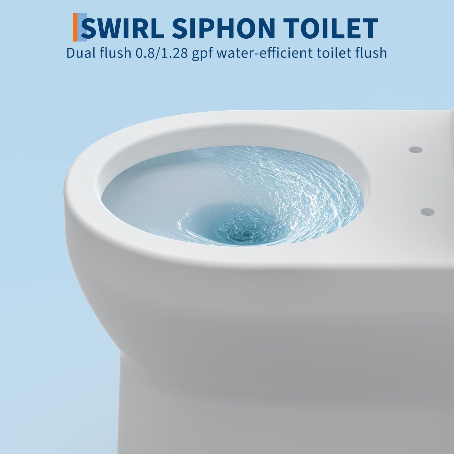 One Piece Toilet with 19" ADA Height, Round Bowl Design, Soft Closing PP Toilet Cover, Easy Clean Surface, Water Efficient Flush