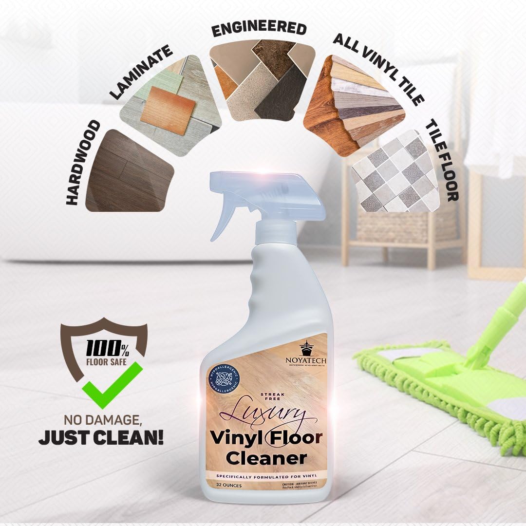 LVP Floor Cleaner. Streak-Free Luxury Vinyl Floor Cleaner. For Hardwood, Laminate, and Natural Wood Flooring. Pet Safe, Non-Toxic, Eco-Friendly.