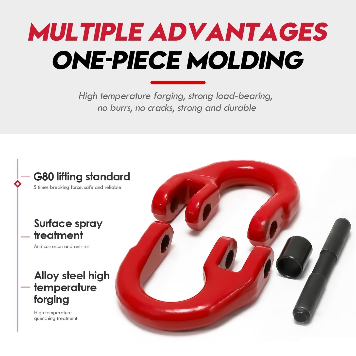 2-Pack Container Chain Bridle Hooks with Butterfly Clamps - Heavy Duty Replacement Hooks for Shipping Container Loading, Includes 2 Hooks & 2 Clamps - Durable Steel Construction, Easy to Install