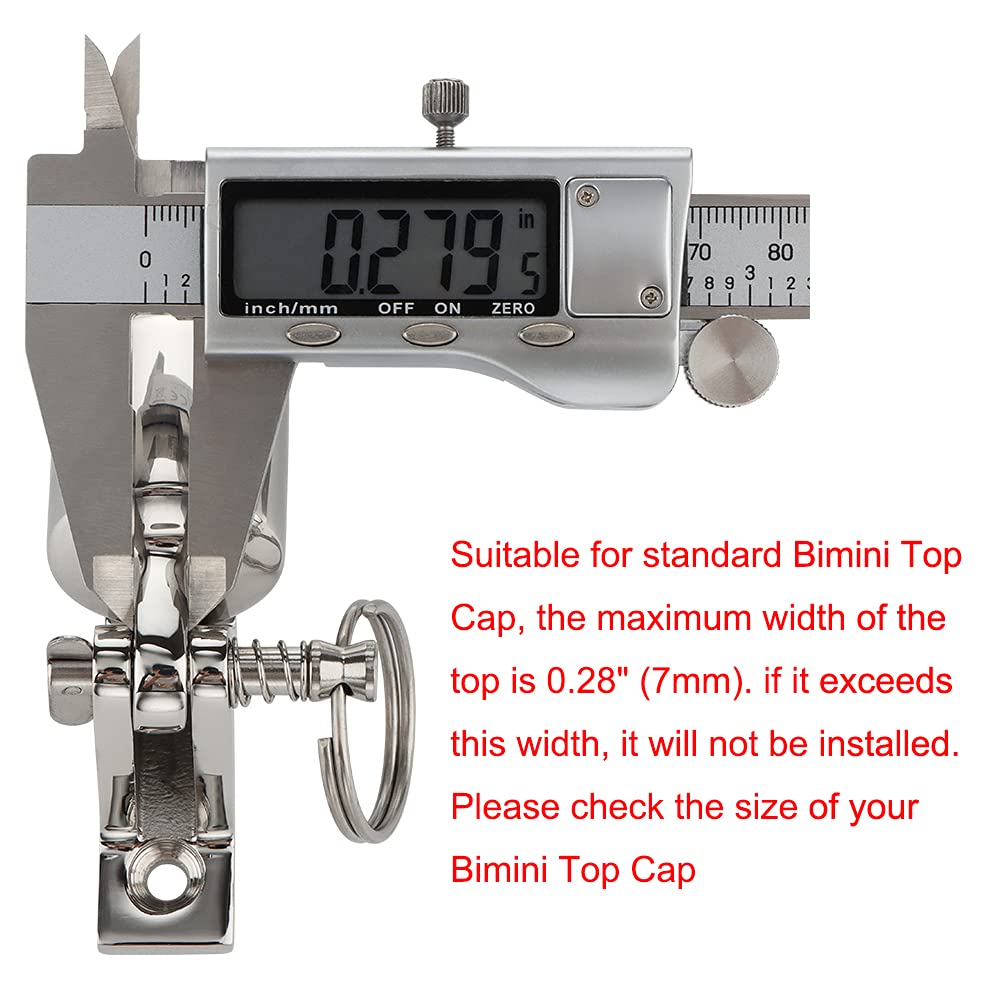 4 Pack Bimini Top Deck Hinge with Pin and Ring, 316 Stainless Steel, Free Installation Screws