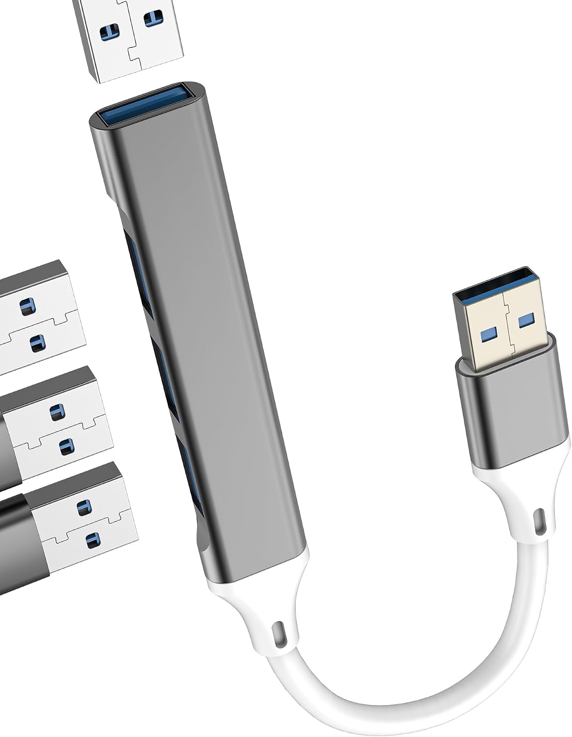 Aksenli 3.0 (4in1)Macbook Multi USB Port Hub Adapter Splitter Laptop PC Card Reader Computer Flash Disk Cable Extention