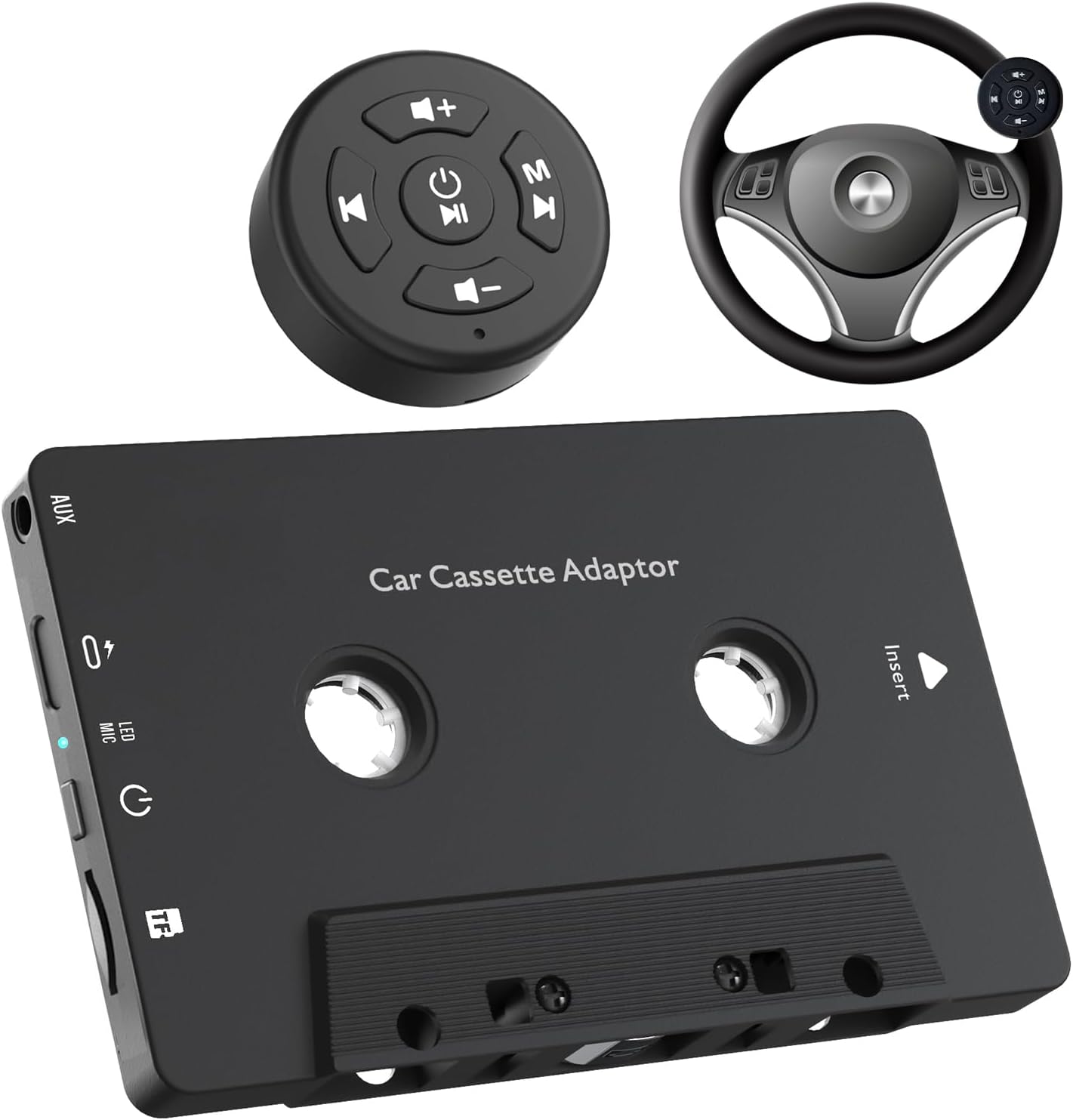 Mimlevey 5.1 Cassette Cassette Cassette MP3, Car Audio Bluetooth Receiver, Bluetooth Adapter for Car Tape Player