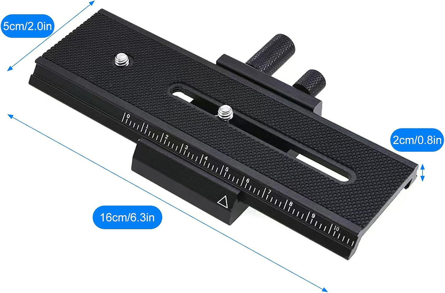 L-LINK 16cm/6.3in 2 1/4" Way Macro Focusing Rail Slider, Quick Screw Release Mount Camera Flash Support Plate, Focusing