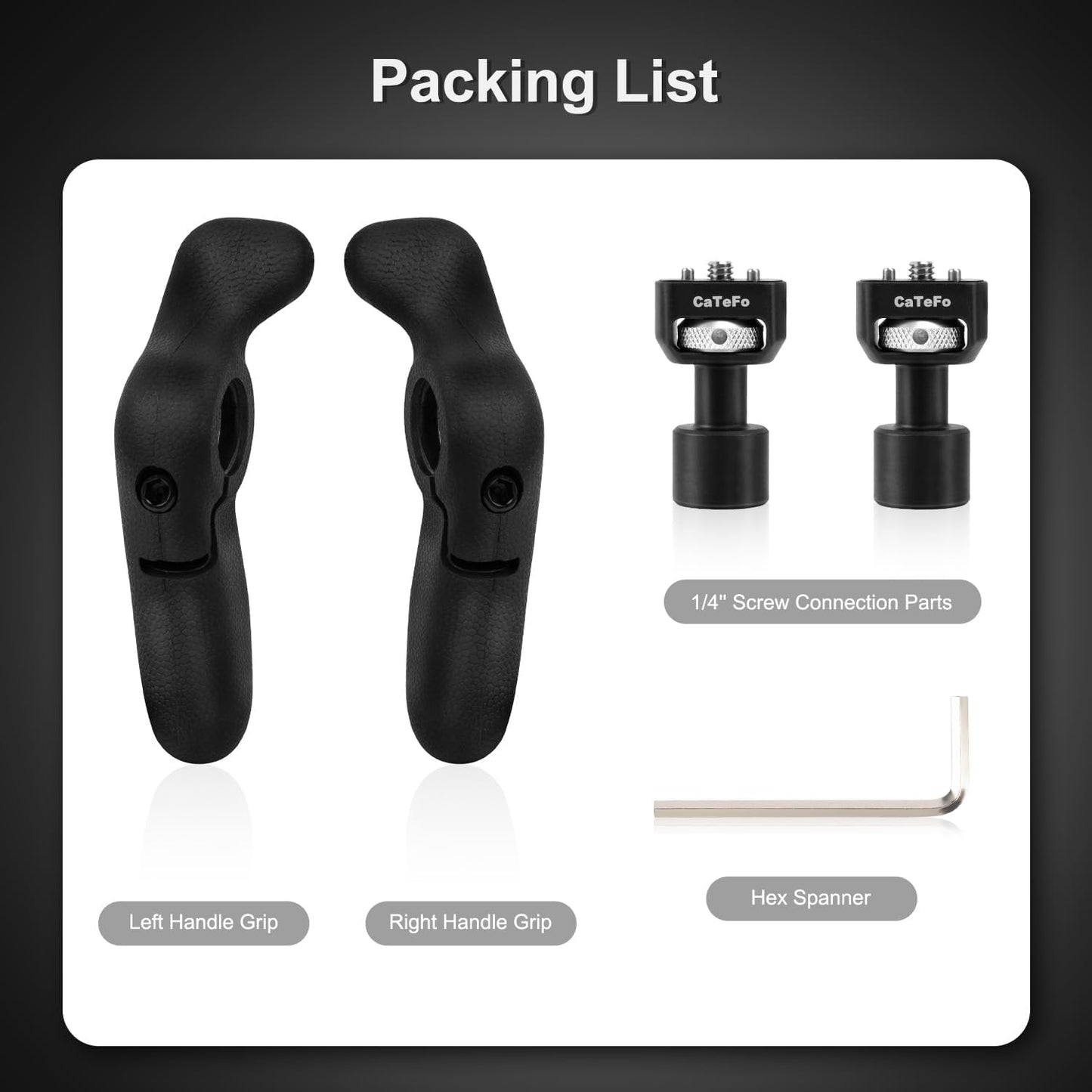 CaTeFo 360 1/4 StarGrip Camera Side Handle Grip for DSLR & Mirrorless Cage, Adjustable Ergonomic Handgrip Pair