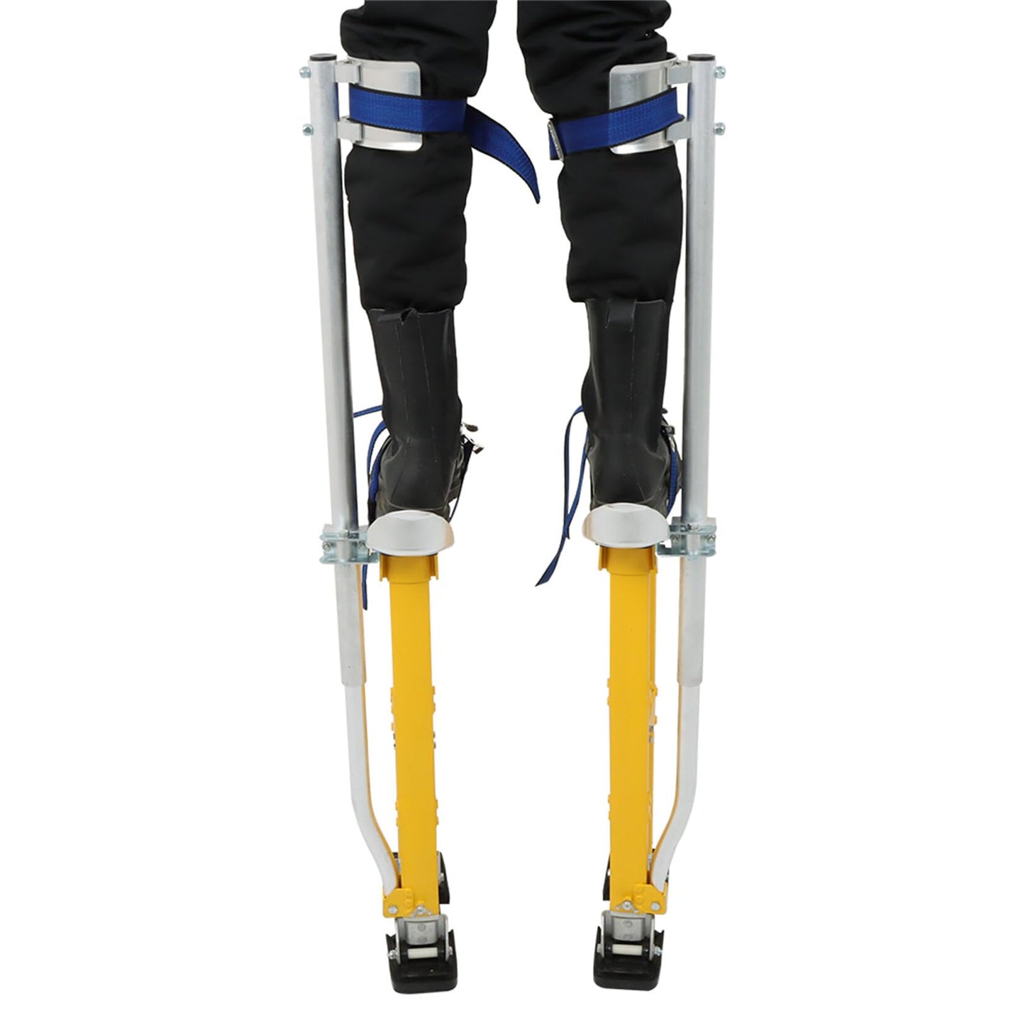 findmall 24-40 Inch Drywall Stilts Yellow Adjustable Aluminum Stilt Tool Fit for Painting or Cleaning