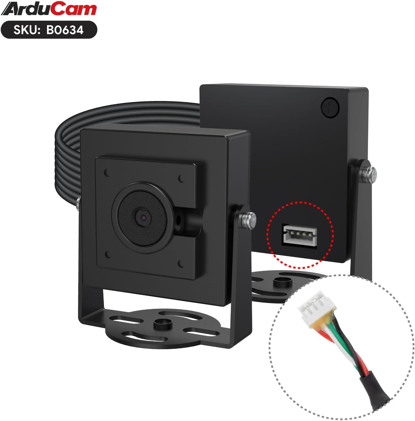 Arducam 800 VGA Global Shutter USB Camera Module, FPS@QQVGA High Speed Camera, Monochrome UVC Webcam for Windows, Linux