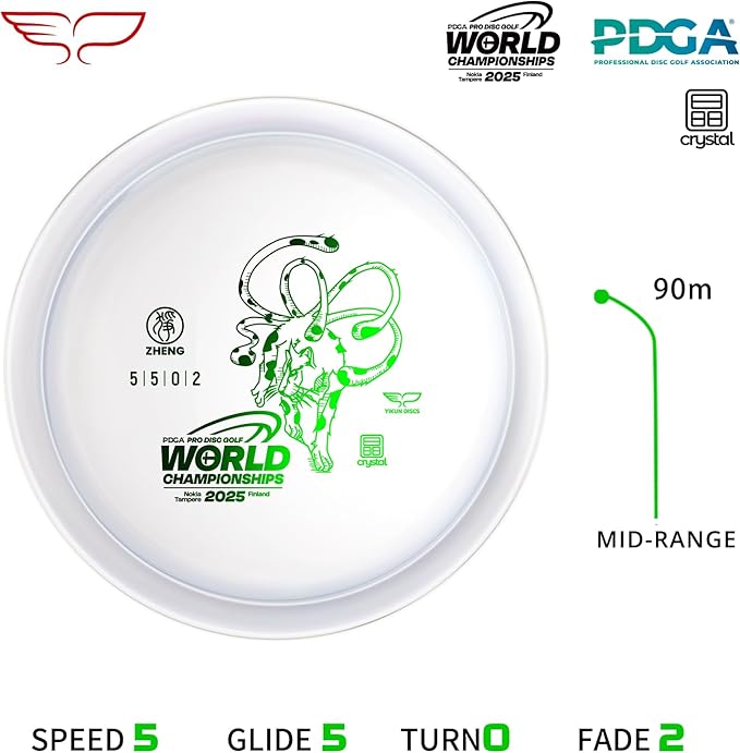 Yikun Stable Midrange Disc Golf Disc - 165-176g Glow-in-The-Dark & Standard Options | Reliable Flight for Outdoor Sports & Games | PDGA Approved (Color May Vary)