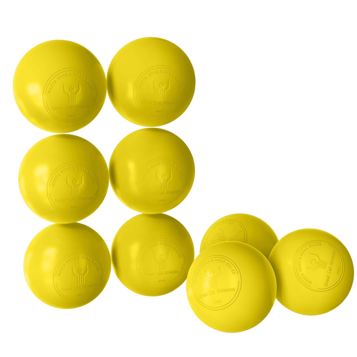 GCA Pro Lacrosse Official Game Ball NFHS College Approved Velocity 6 Pack LAX Field Tournament Rubber Practice (Yellow, 6 Balls)