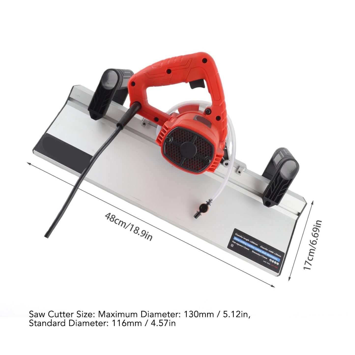 Electric Tile Bevel Cutter with Saw Cutter, 45 Degree 13000RPM 1200W High Strength Tile Chamfering Machine with 12V 2.2m Hose, Less Dust Design Ceramic Tile Chamferer