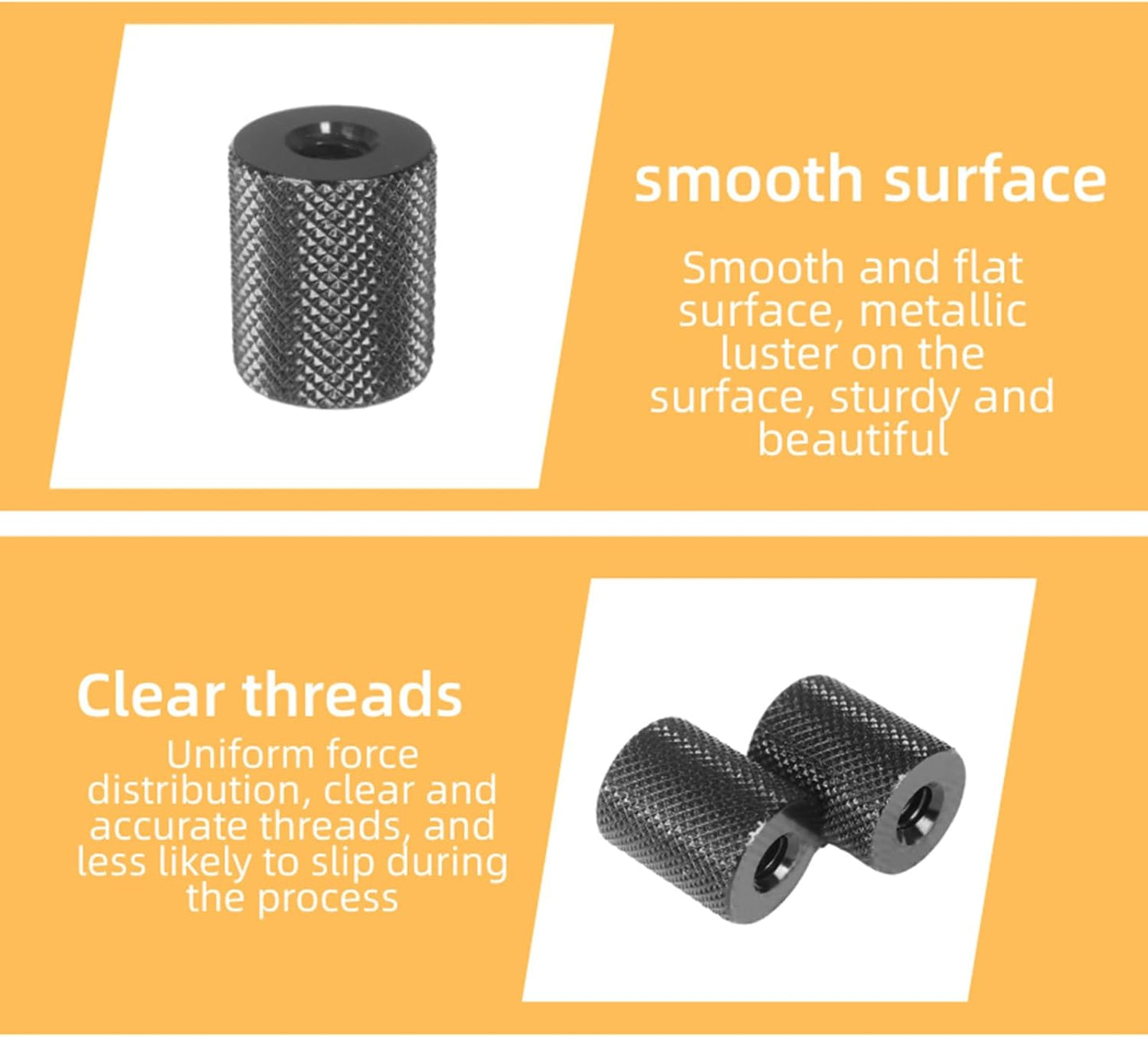 JINPIAOPIAO 2Pcs 1/4Inch 1/4Inch Aluminum Alloy Female to Female Thread Adapters for Camera Tripods Monopod Selfie