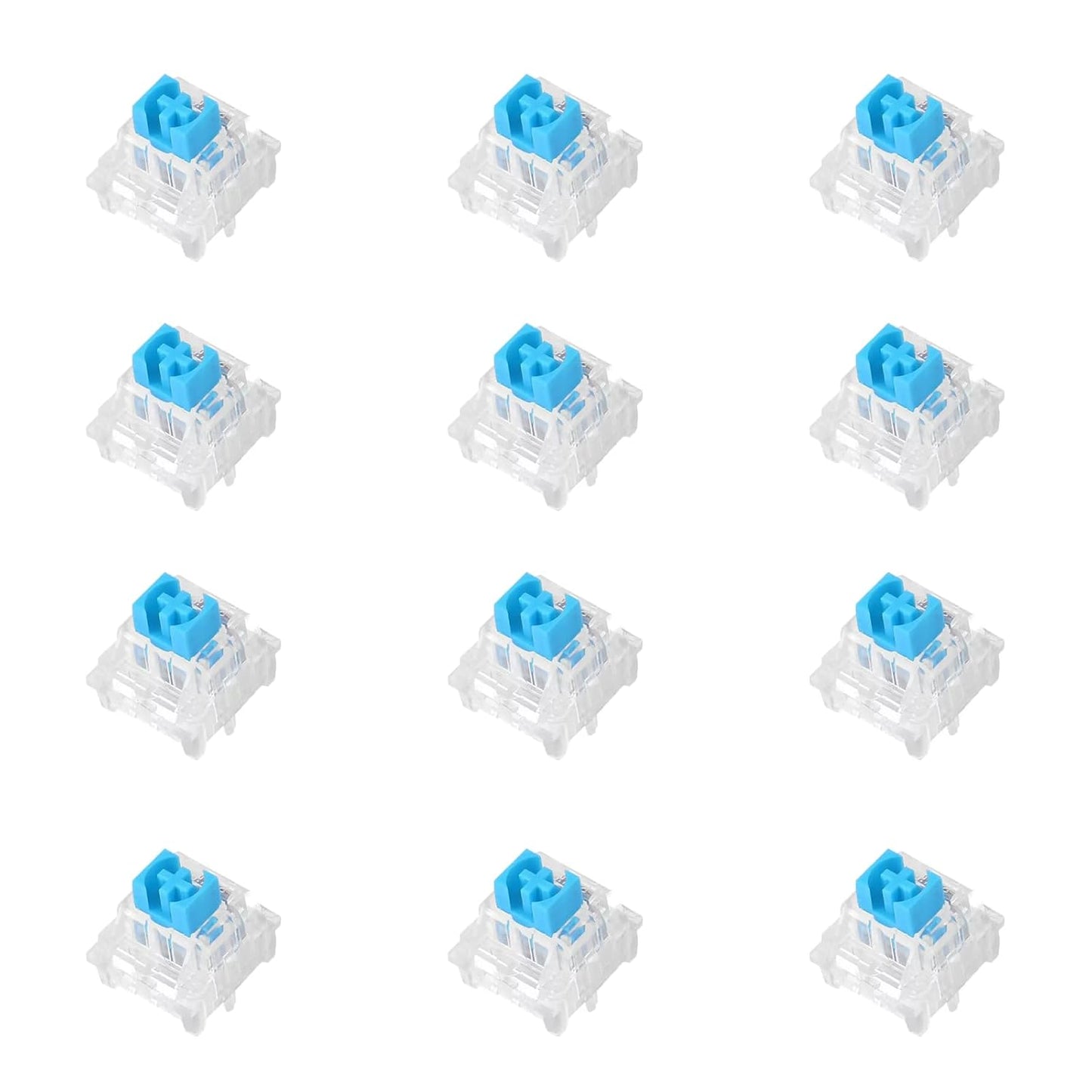 Dmopipp 12PCS 3 Keyboard Switches, Blue Keyboard Clicker Replacement PIN Mechanical Keyboard Switch Clicky Accurate
