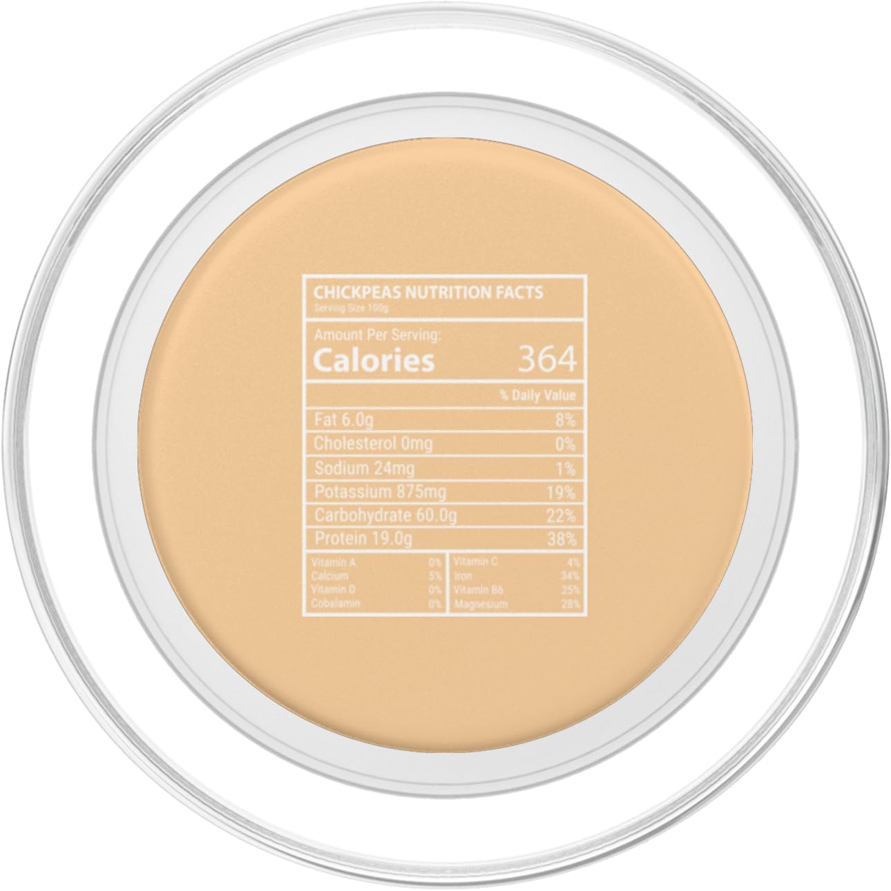 Chickpeas Nutrition Data Graphic Collective Chickpeas Nutrition Facts Macro Label Design PopSockets PopGrip for MagSafe