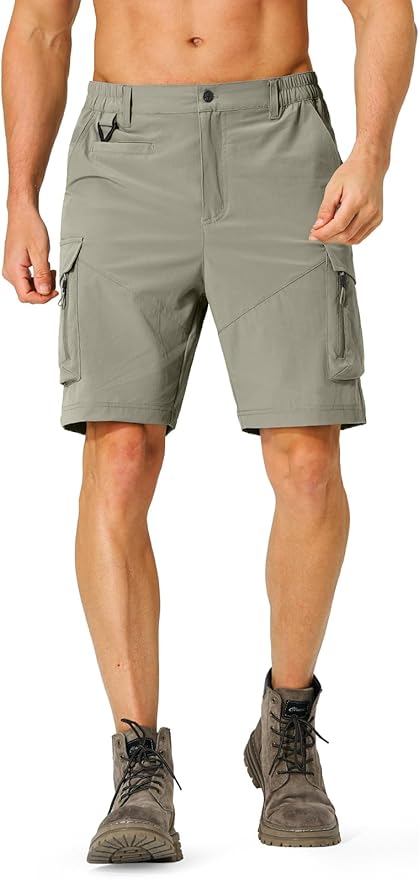 Men's Hiking Cargo Shorts Quick Dry Lightweight Travel Shorts with Multi Pockets for Fishing Camping Golf