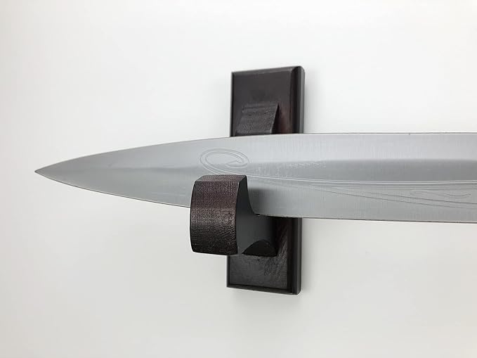 Sword Wall Mount Display Hooks - Wood Sword Holder Rack, Hanger for Martial Arts Weapons, Axe, Knife, Dagger, Lightsaber and Wizard Wand at Home or Office