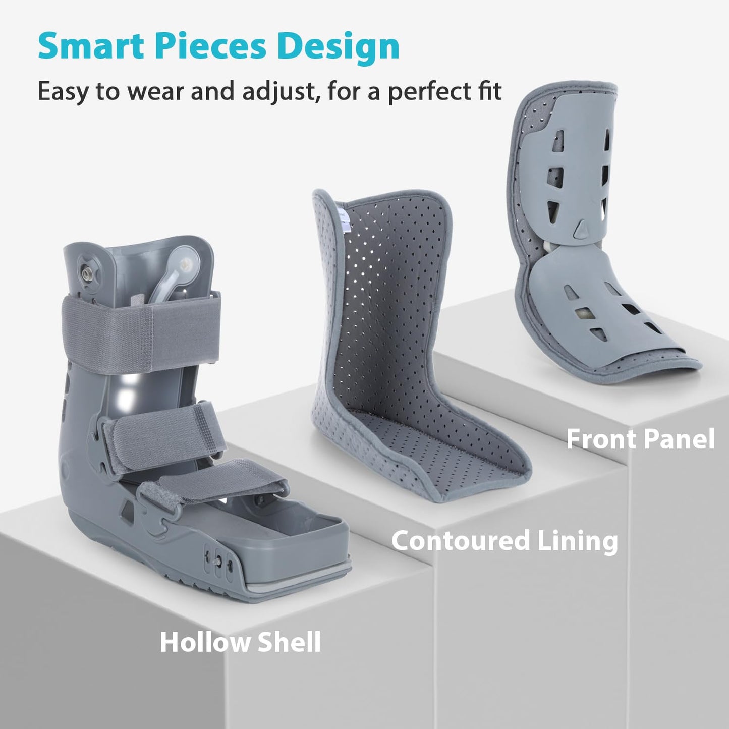 KD Walking Boot: Short Air Walker Boot for Foot and Ankle Fracture Recovery - Protective Support for Broken Foot, Sprains, and Injuries (Large)