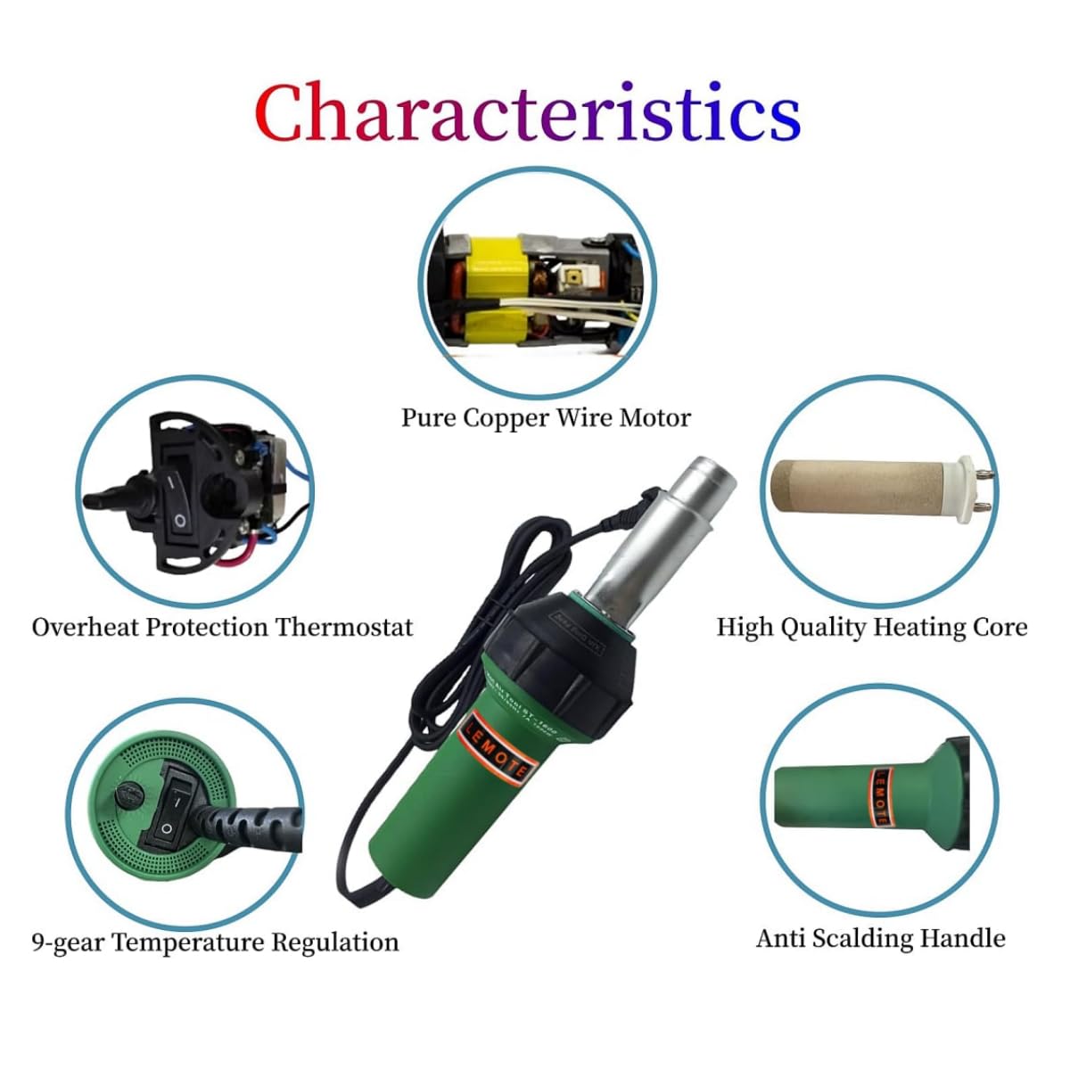 110V Hot Air Gun Welding Torch 1600W Heat Gun Plastic Welder Roofing Welder Kits PVC Welding Machine