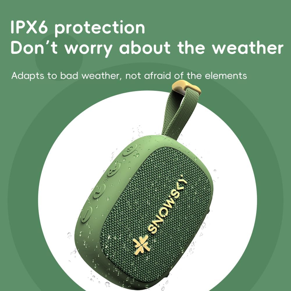 FiiO withIPX6 21H 5.4, /Snowsky Anywhere Portable Bluetooth Speaker Waterproof, Playtime, Wireless Stereo Pairing, HiFi