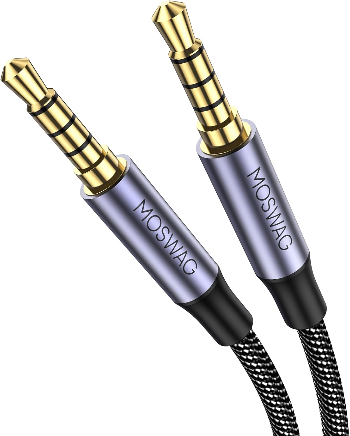 3.5mm 3.5mm 4-Pole PS4, Headset, MOSWAG Audio Cable Male to Male Audio Cable Hi-Fi Stereo TRRS Jack Aux Cable Nylon