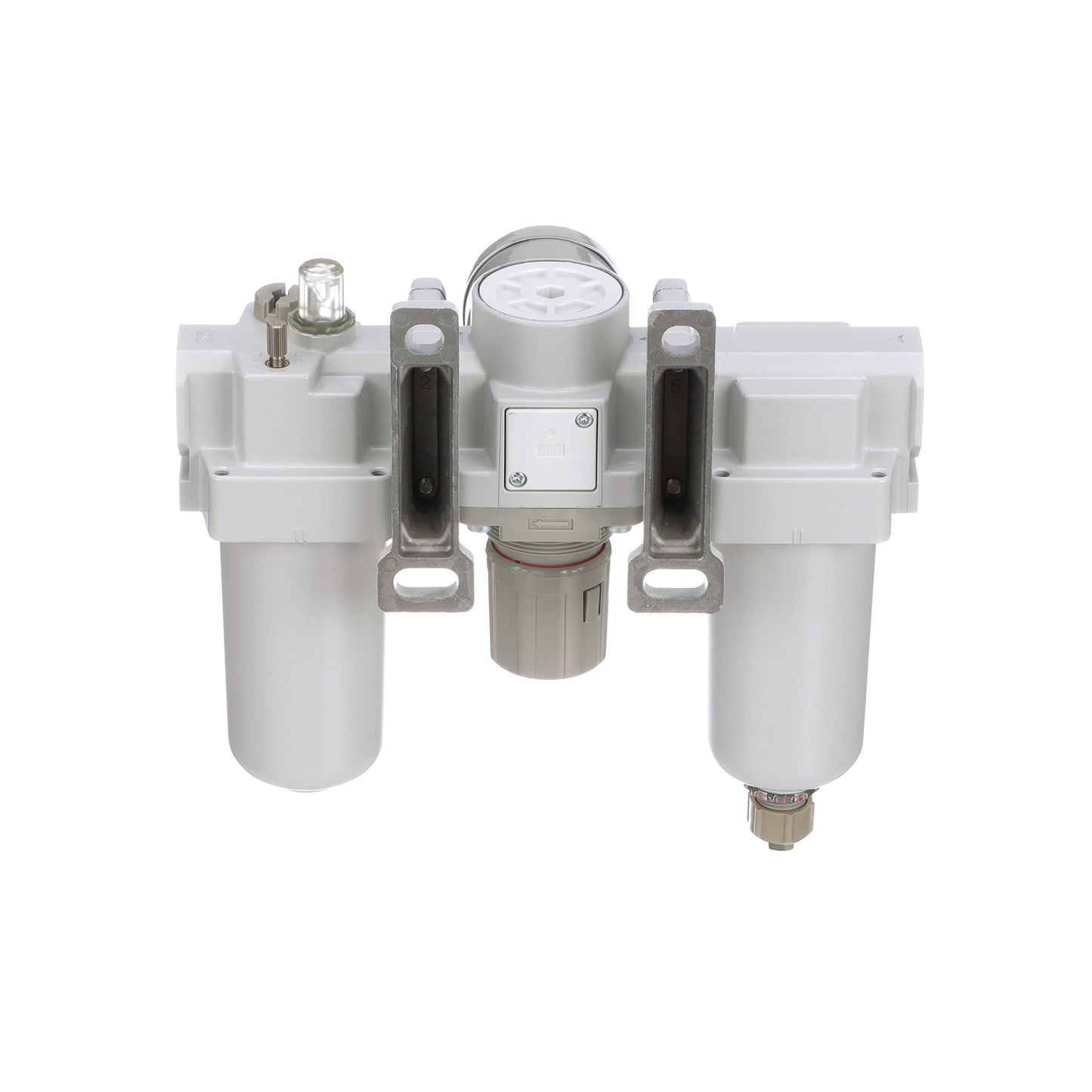 PneumaticPlus SAU400-N06G-MEP Compressed Air Filter Regulator Lubricator Combo 3/4" NPT - Metal Bowl, Manual Drain, Bracket, Gauge